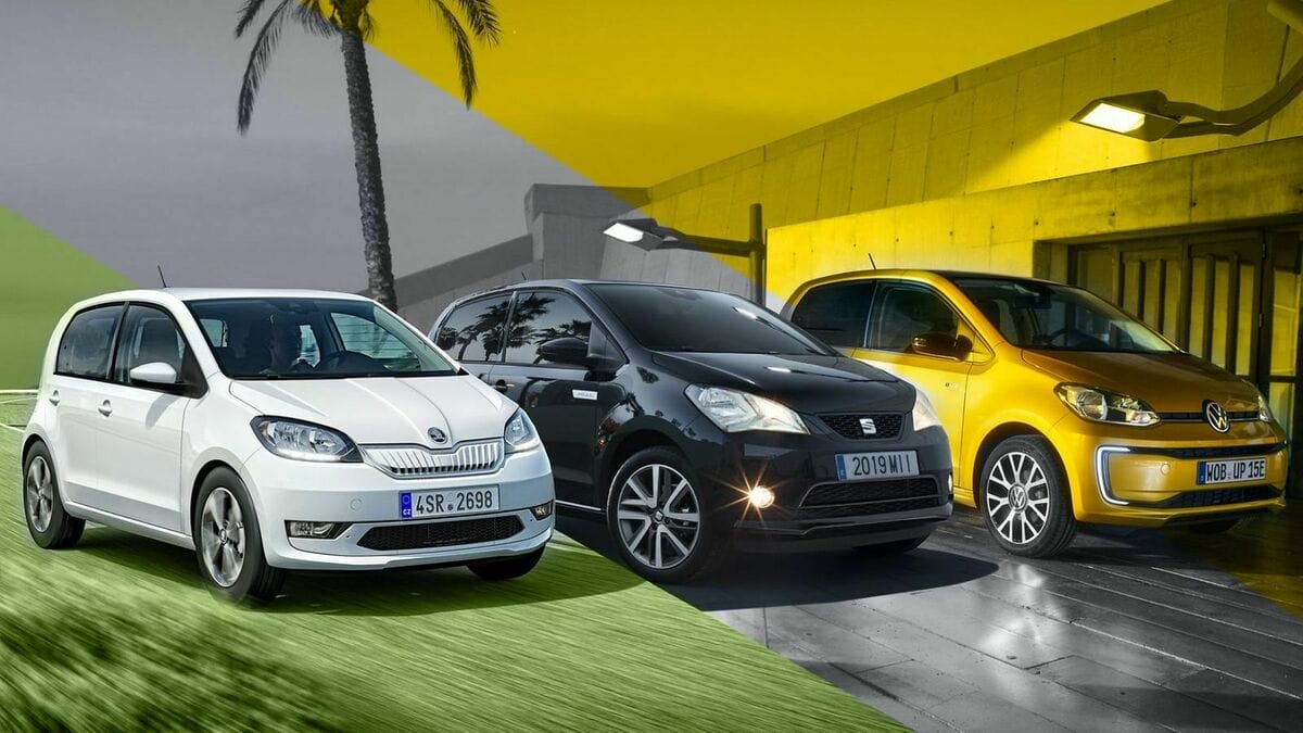 Škoda Citigoe iV, Seat Mii electric und der Volkswagen e-Up haben technisch eine Basis.